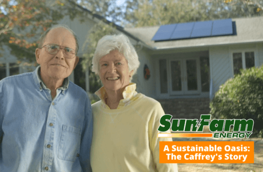 Helen and John Caffrey stand in front of their property in Gulf Breeze