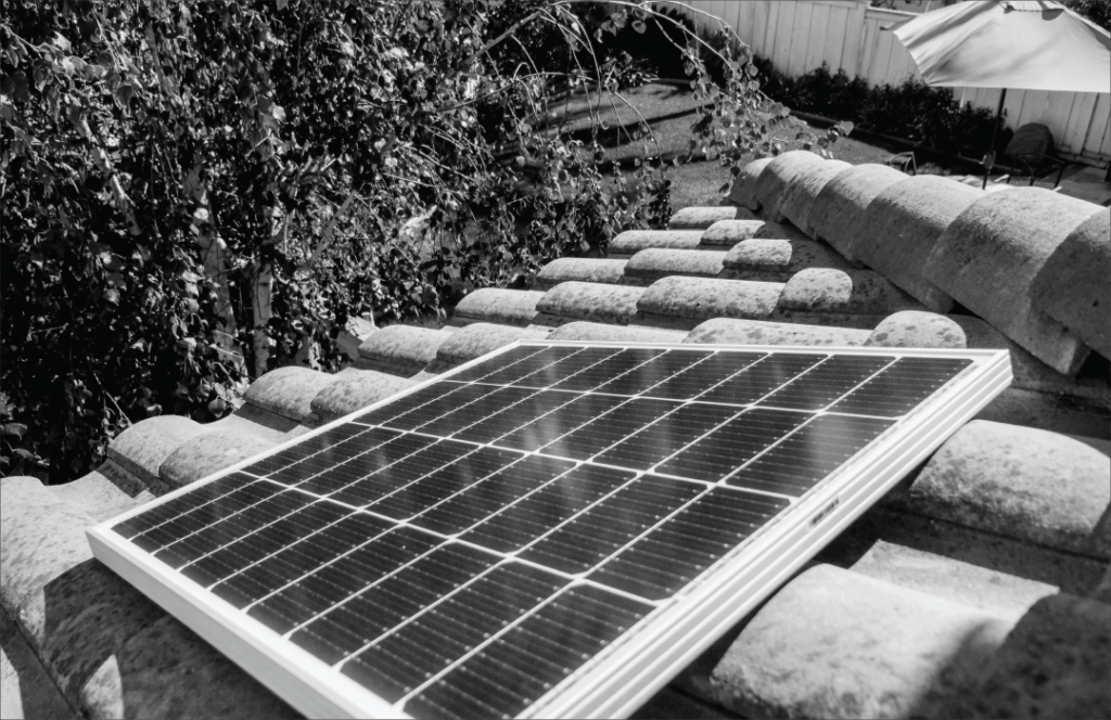Solar on a roof.
