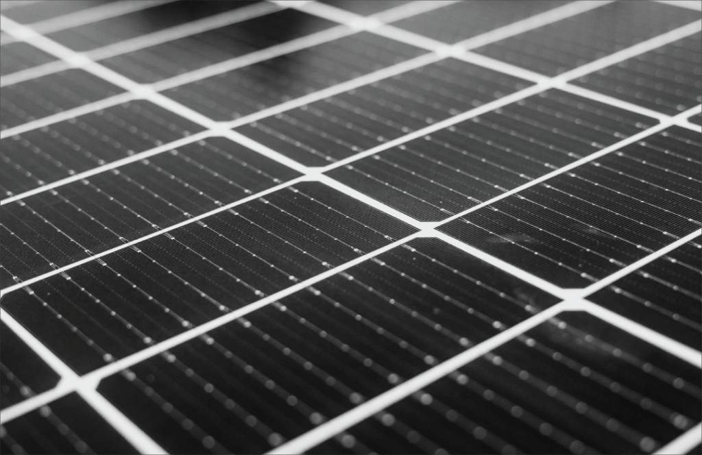 Close up of solar panels.