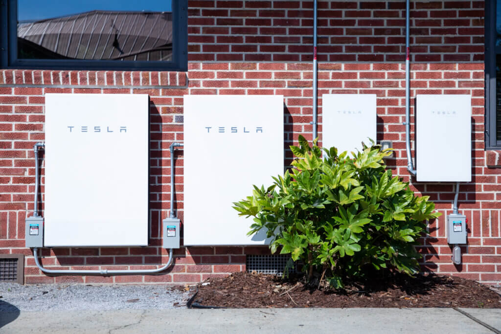 Tesla Powerwalls at the home of Doug Herrick, SunFarm Energy's Co-Founder & CEO. 