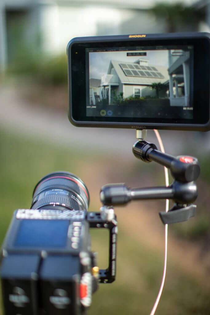 Camera facing Jim's solar panel array on the roof.