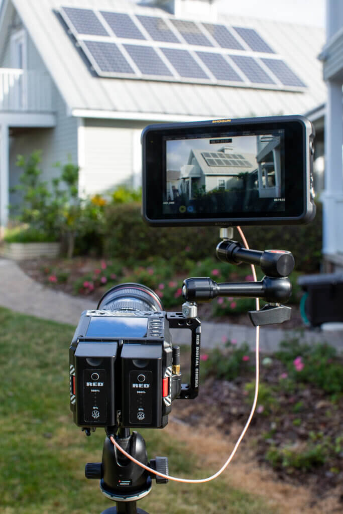 Camera facing Jim's solar panel array on the roof.